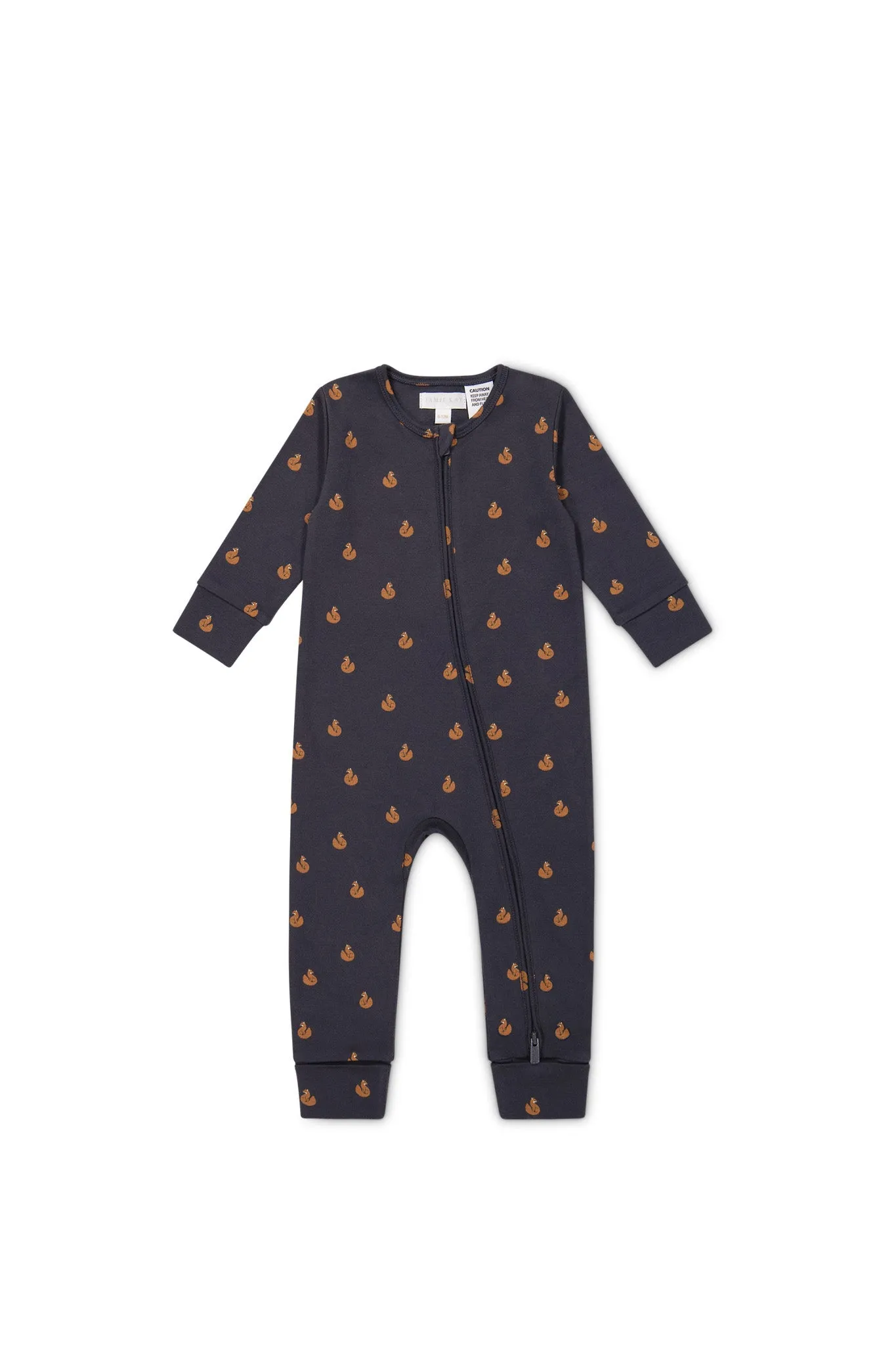 Jamie Kay Organic Cotton Reese Zip Onepiece in Fox Cubs Constellation 